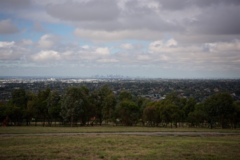 View of Melbourne city from Mt Ridley