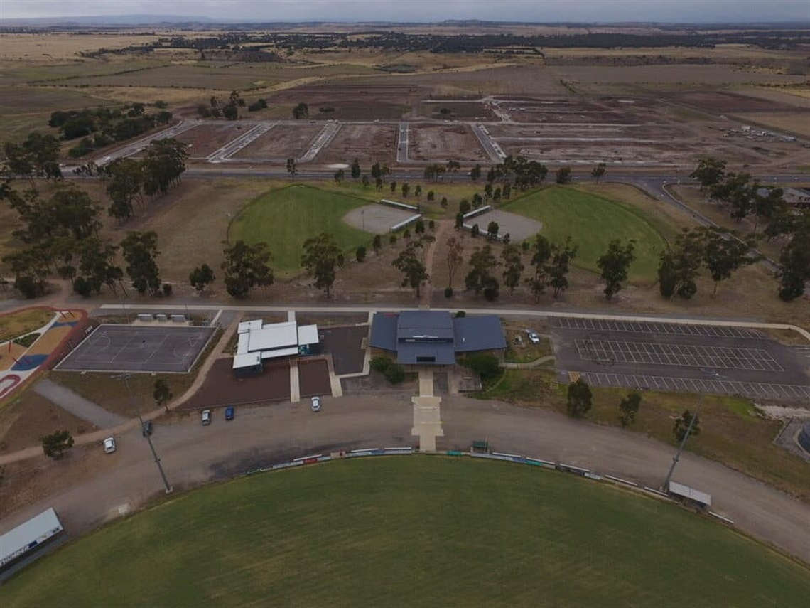 John McMahon Reserve, Oval 1, pavilion, netball court, softball diamonds