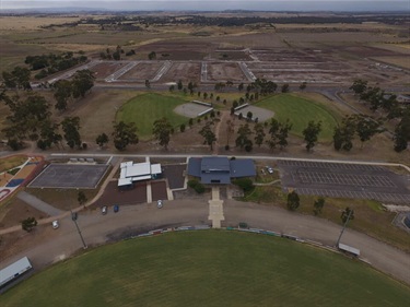 Oval 1, pavilion and netball court