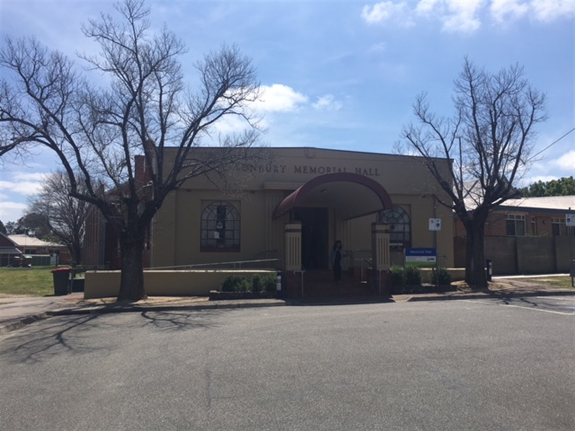 Memorial Hall Sunbury front entrance