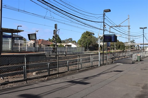 A train station platform at Broadmeadows Station