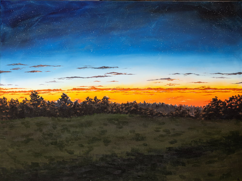 A landscape at sunset